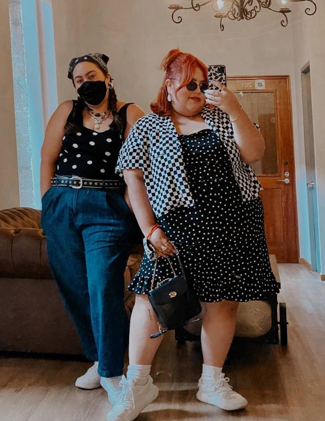 It's all about Dad sneakers with a cute dress